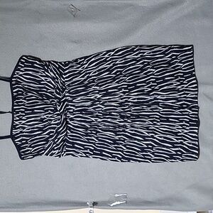 LOFT Women's Elegant Blue and White Strappy Lined Dress - Size 12 NEW‎ WITH TAGS